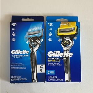 Gillette ProGlide Chill Razor with Blue and Black Design